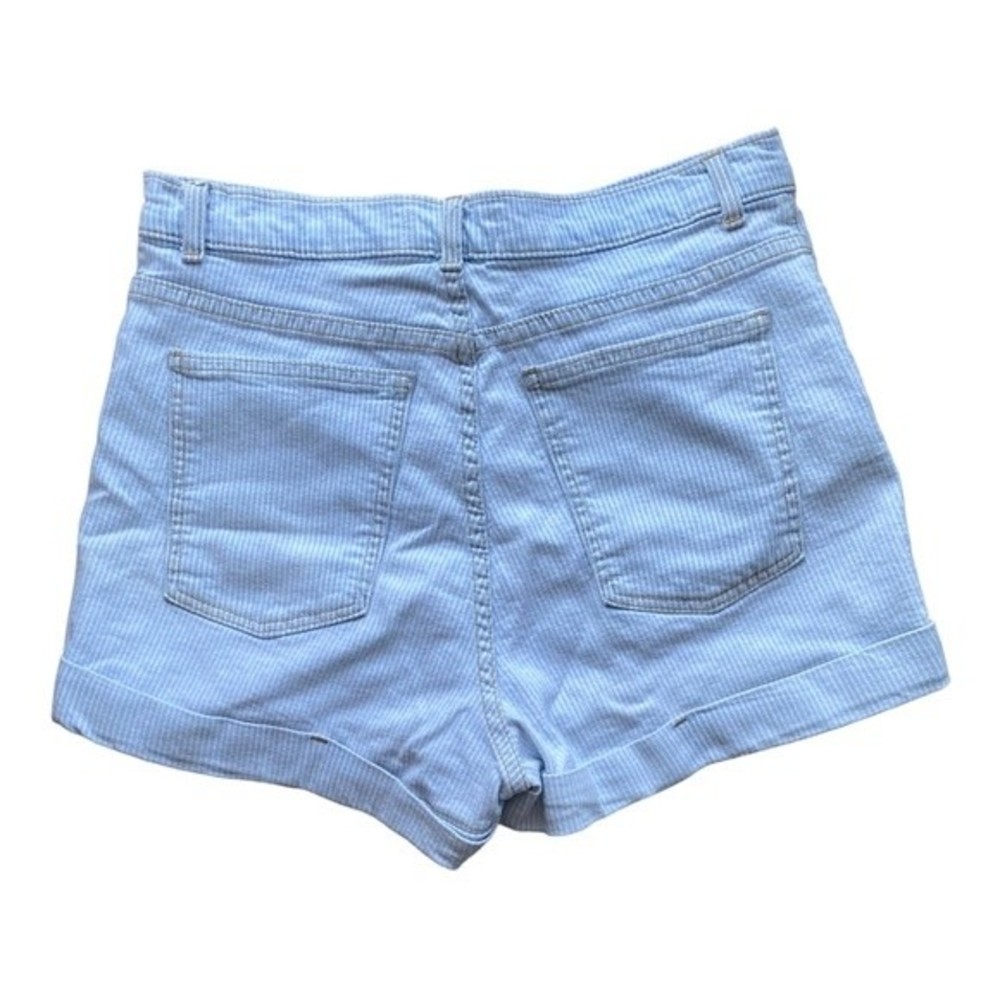 American Apparel Pinstriped High Waisted Jean Shorts - Picture 4 of 7
